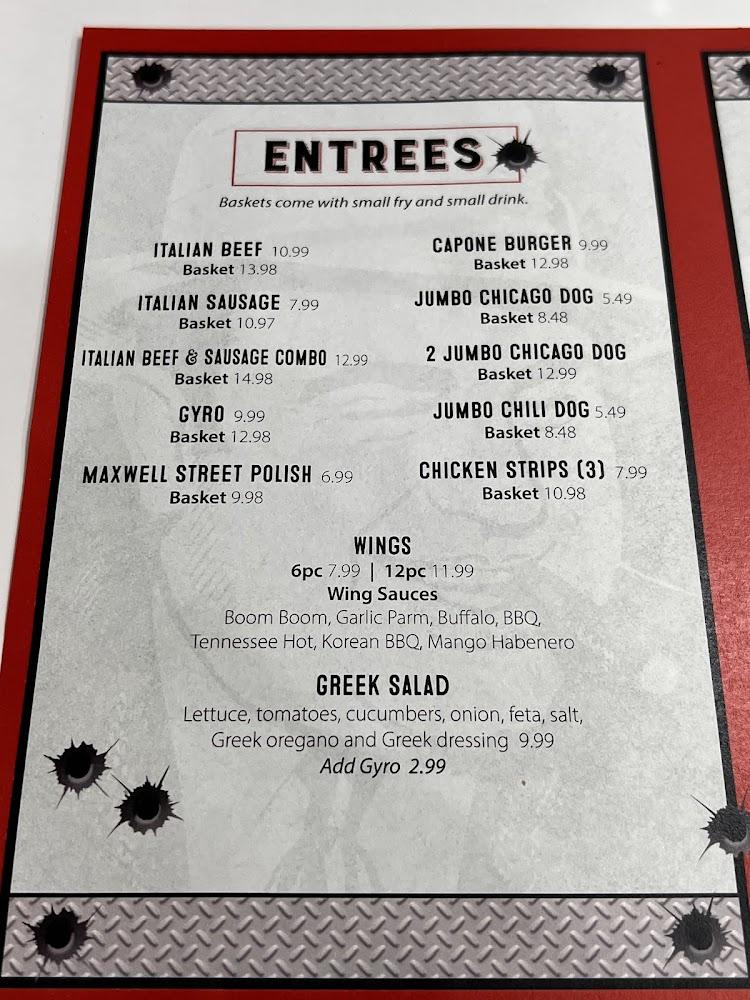 Capones Chicago Eatery Menu image 1